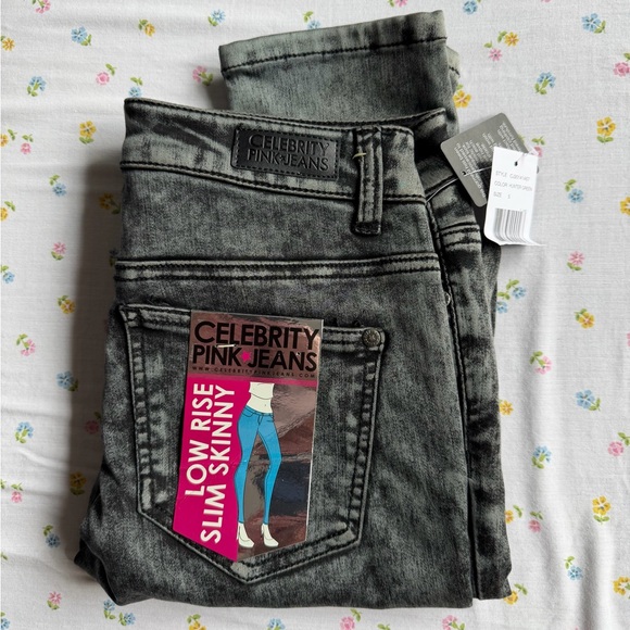 Celebrity Pink Denim - Black Stonewashed Skinny Jeans